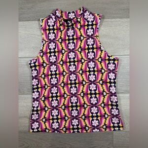 Anthropologie Maeve mock turtle high neck sleeveless top women’s medium floral